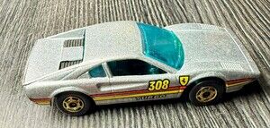 Hot Wheels Racebait 308 Silver Diecast Car 1982 Mattel Vintage